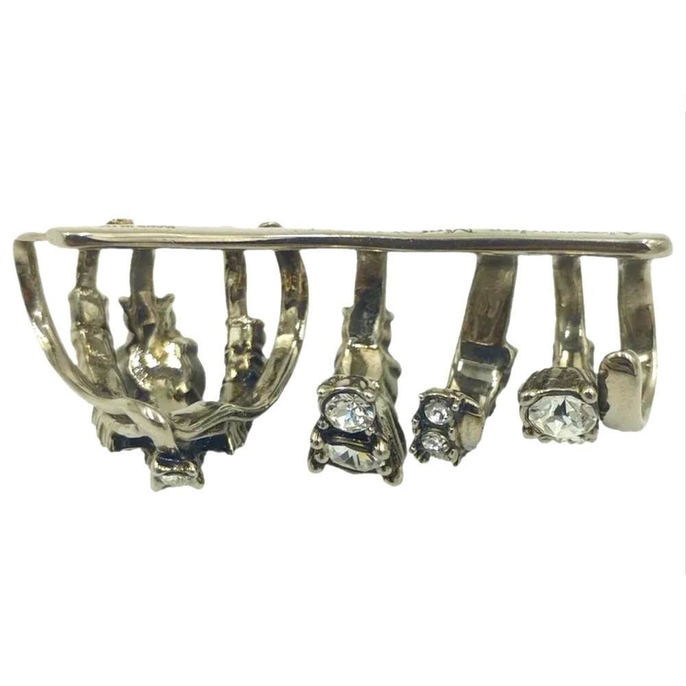 Alexander McQueen Crystal Embellished Multi-Hoop Ear Cuff
